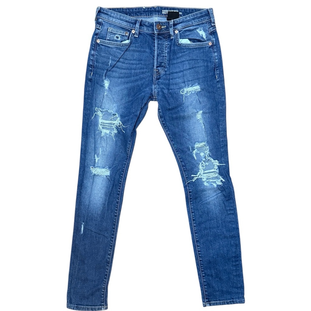 H&M Distressed Skinny Jeans – Recycled Denim, Size 30x32